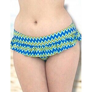Curvy Kate Electric Shockwave Skirted Swim Brief  Zigzag Chevron Electric Medium
